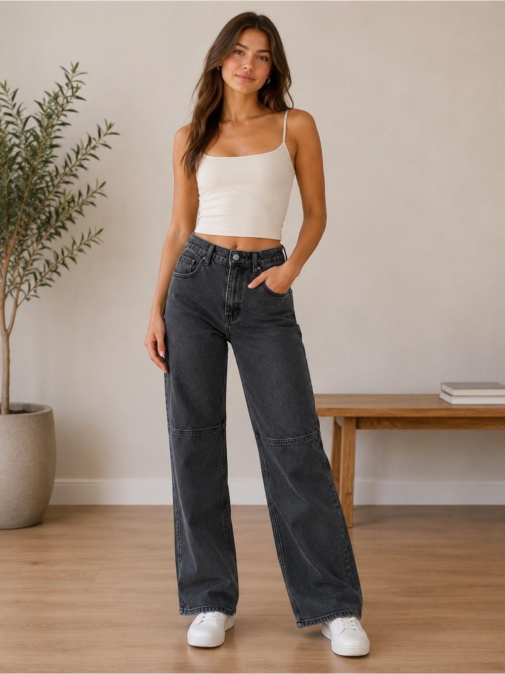 Hollister Ultra High-Rise Dad Jeans –Dark Wash